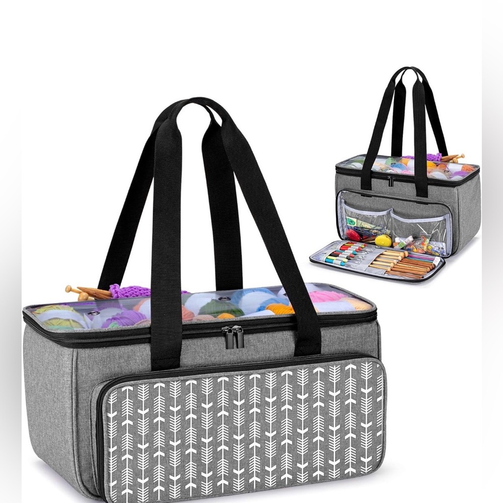 Knitting tote bag